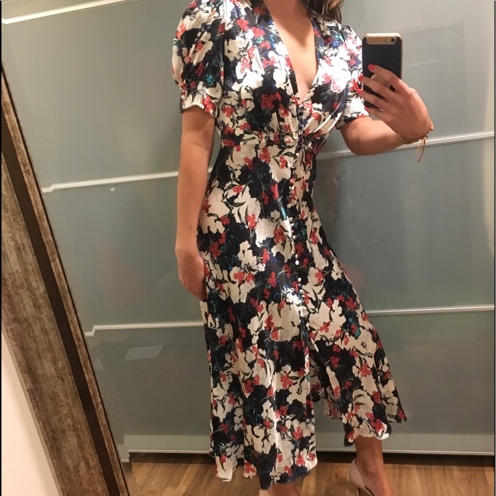 Saloni Floral button down dress